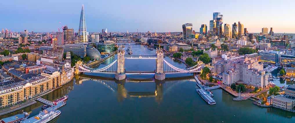 aerial view of London